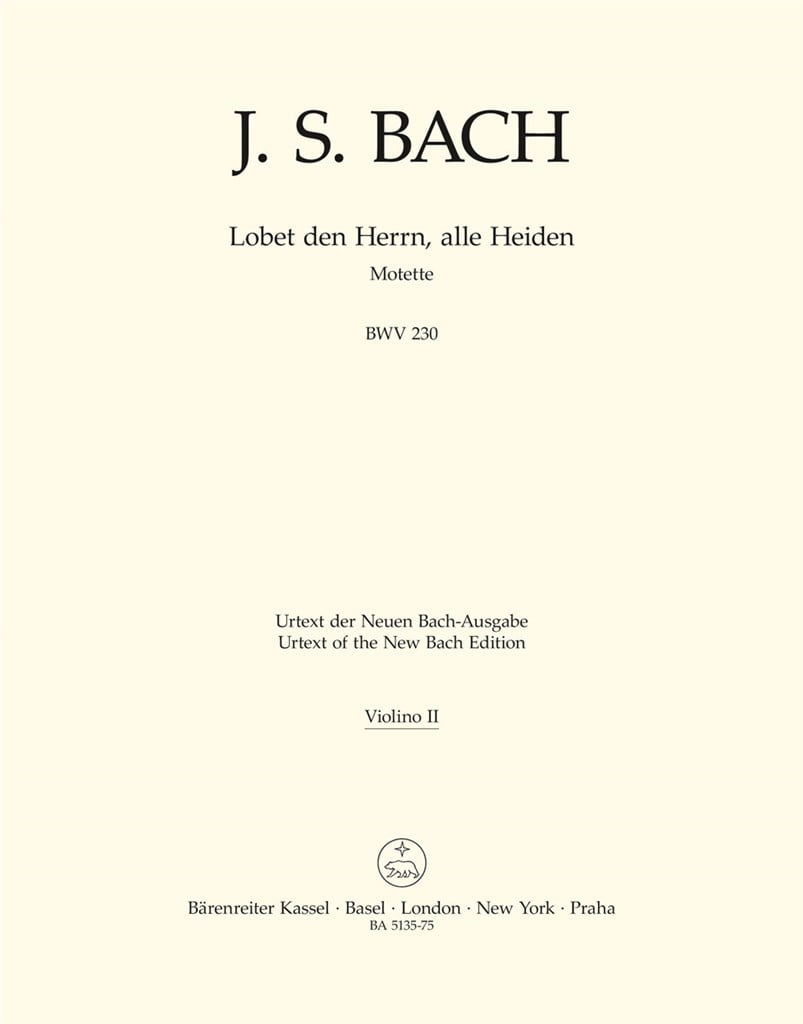 Motet 6 BWV230 Lobet den Herrn, alle Heiden
